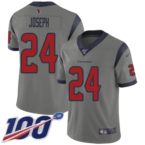 Houston Texans Limited Gray Men Johnathan Joseph Jersey NFL Football #24 100th Season Inverted Legend
